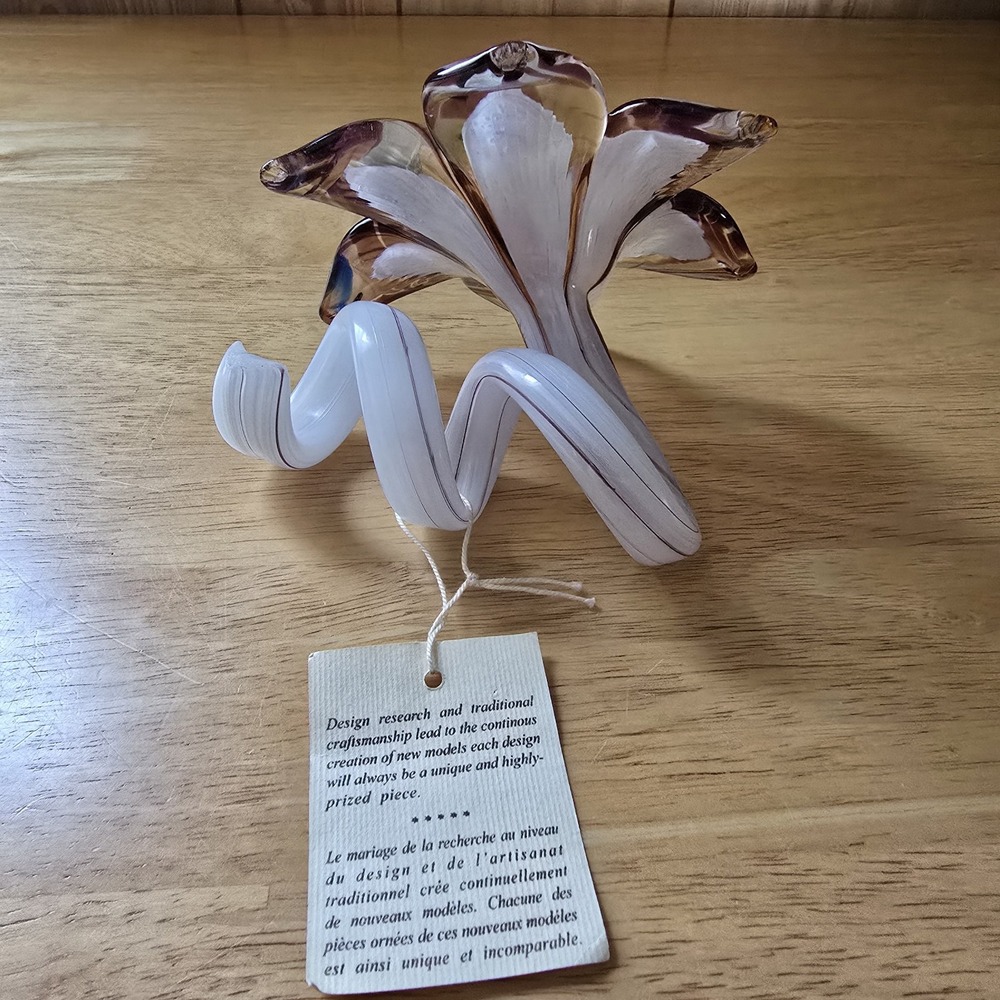 Italian‎ Art Glass Flower Murano-Style Nuova Cristalleria Arzanese - Picture 7 of 12